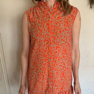 Reiss drop waist orange dress